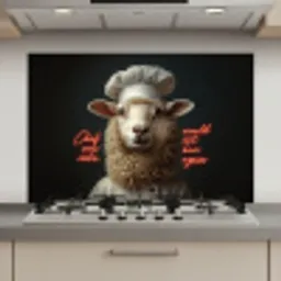 Schaap - Kokskleding - Neon - Quote keuken achterwand spatscherm klein -3d_website