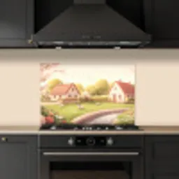 Schapen - Huisje - Platteland keuken achterwand spatscherm klein -sfeer1