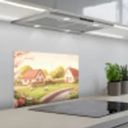 Schapen - Huisje - Platteland keuken achterwand spatscherm klein -3d_schuin