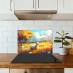 Schaap - Weide - Bloemen keuken achterwand spatscherm klein -sfeer2