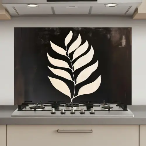 Blad - Wit - Minimalistisch keuken achterwand spatscherm klein -3d_website