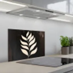 Blad - Wit - Minimalistisch keuken achterwand spatscherm klein -3d_schuin