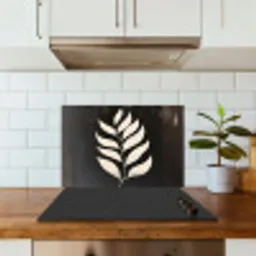 Blad - Wit - Minimalistisch keuken achterwand spatscherm klein -sfeer2