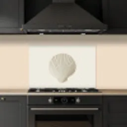 Schelp - Minimalistisch - Wit keuken achterwand spatscherm klein -sfeer1