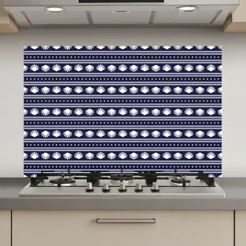 Schelp - Nautisch - Blauw - Wit keuken achterwand spatscherm klein 900 -3d_website
