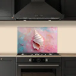 Schelp - Pastel - Pink keuken achterwand spatscherm klein -sfeer1