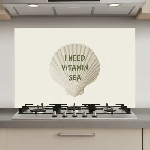 Schelp - Quote - Groen keuken achterwand spatscherm klein -3d_website