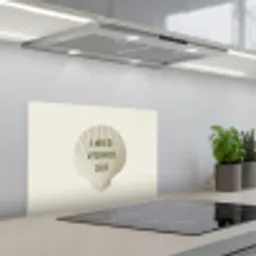 Schelp - Quote - Groen keuken achterwand spatscherm klein -3d_schuin