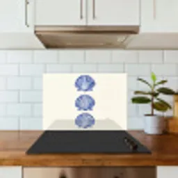 Schelpen - Blauw - Patroon keuken achterwand spatscherm klein -sfeer2