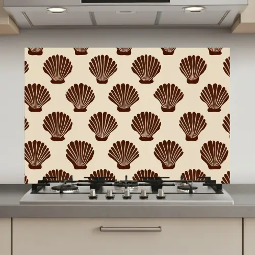 Schelpen - Bruin - Patroon keuken achterwand spatscherm klein -3d_website