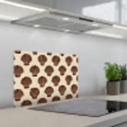 Schelpen - Bruin - Patroon keuken achterwand spatscherm klein -3d_schuin