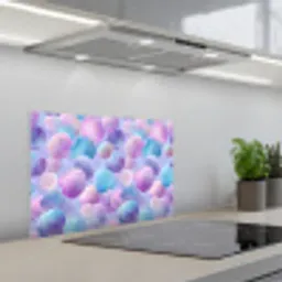 Schelpen - Paars - Blauw - Patroon keuken achterwand spatscherm klein -3d_schuin