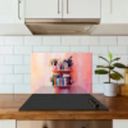 Planken - Boeken - Bladeren keuken achterwand spatscherm klein -sfeer2