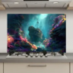Schip - Hout - Koraalriffen - Zonlicht keuken achterwand spatscherm klein -3d_website