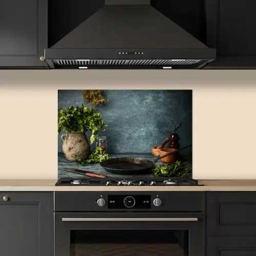 Stilte voor het Koken keuken achterwand spatscherm klein -sfeer1