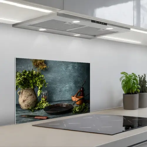 Stilte voor het Koken keuken achterwand spatscherm klein -3d_schuin