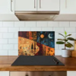 Silhouetten - Abstract - Zon - Maan keuken achterwand spatscherm klein -sfeer2