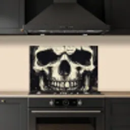 Schedel - Kettingen - Rood keuken achterwand spatscherm klein -sfeer1