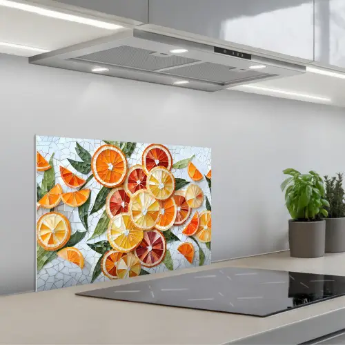 Schijfjes - Fruit - Oranje - Mozaïek keuken achterwand spatscherm klein -3d_schuin