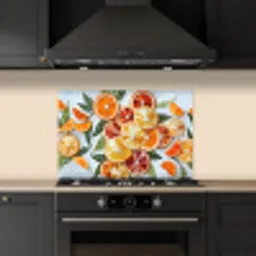 Schijfjes - Fruit - Oranje - Mozaïek keuken achterwand spatscherm klein -sfeer1