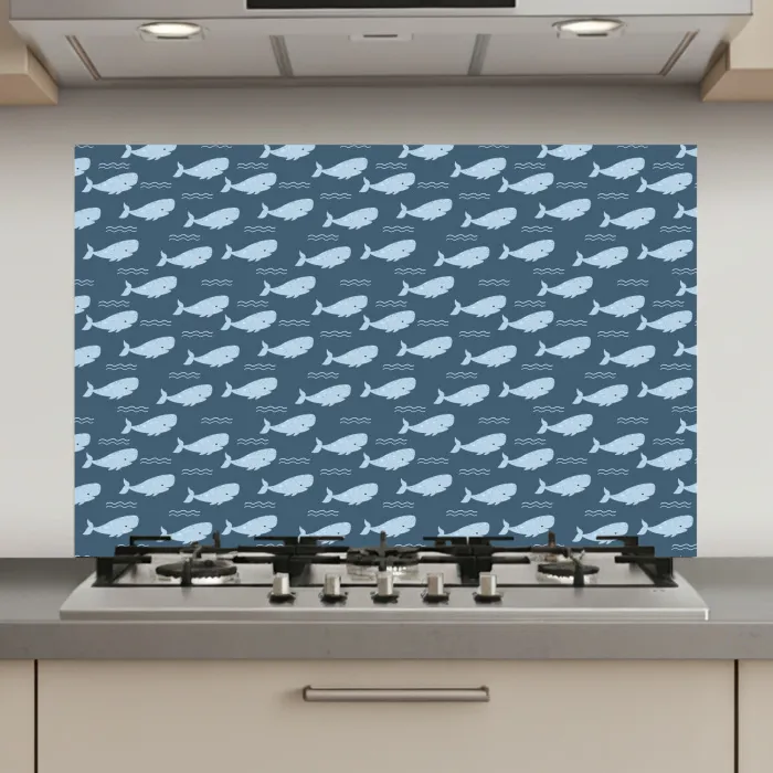 Klein - Oceaan - Golven - Blauw keuken achterwand spatscherm klein 900 -3d_website