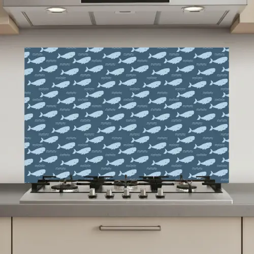Klein - Oceaan - Golven - Blauw keuken achterwand spatscherm klein 900 -3d_website