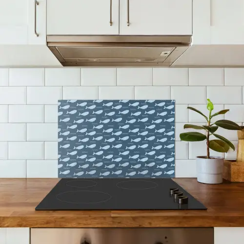 Klein - Oceaan - Golven - Blauw keuken achterwand spatscherm klein 900 -sfeer2
