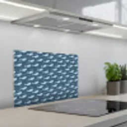 Klein - Oceaan - Golven - Blauw keuken achterwand spatscherm klein 900 -3d_schuin