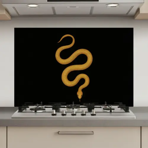 Slang - Minimalistisch - Goud keuken achterwand spatscherm klein -3d_website