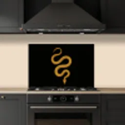 Slang - Minimalistisch - Goud keuken achterwand spatscherm klein -sfeer1
