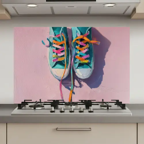 Sneakers - Veters - Kleurrijk - Schaduw keuken achterwand spatscherm klein -3d_website