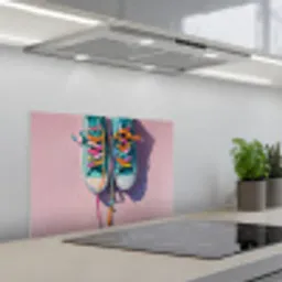 Sneakers - Veters - Kleurrijk - Schaduw keuken achterwand spatscherm klein -3d_schuin