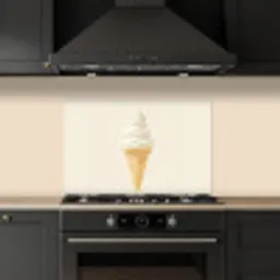 Softijs - Hoorntje - Wit keuken achterwand spatscherm klein -sfeer1