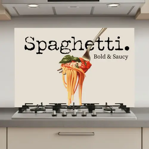 Spaghetti - tomatensaus - Parmezaanse kaas keuken achterwand spatscherm klein -3d_website