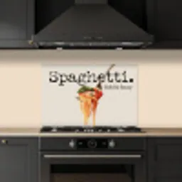 Spaghetti - tomatensaus - Parmezaanse kaas keuken achterwand spatscherm klein -sfeer1