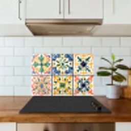 Spaans - Tegels - Keramiek - Bloemen keuken achterwand spatscherm klein -sfeer2