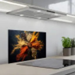 Specerijen - Explosie - Oranje keuken achterwand spatscherm klein -3d_schuin