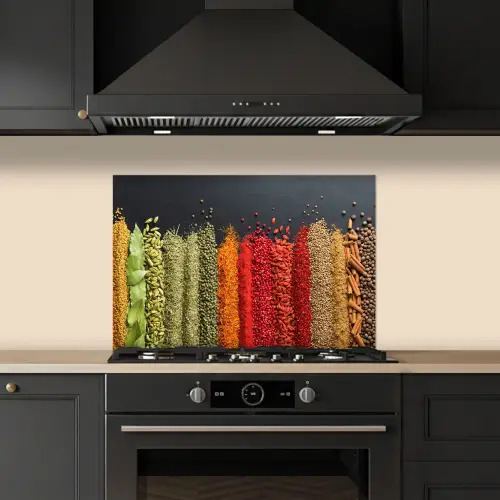 Specerijen - Kruiden - Banen - Regenboog keuken achterwand spatscherm klein -sfeer1
