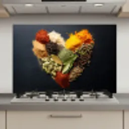 Specerijen - Mix - Hartvorm - Zwart keuken achterwand spatscherm klein -3d_website