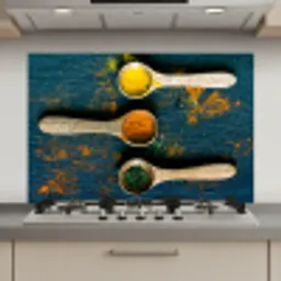 Specerijen - Lepel - Kruiden - Bruin - Geel - Groen keuken achterwand spatscherm klein -3d_website