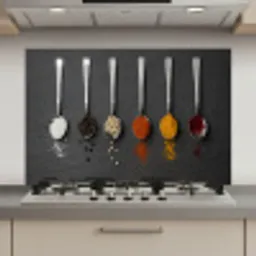 Specerijen - Lepels - Tafel - Rustiek - Kruiden keuken achterwand spatscherm klein -3d_website