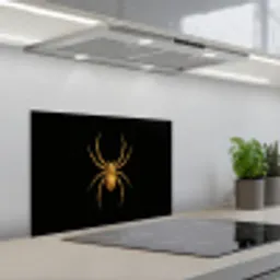 Spin - Goud - Minimalistisch - Poten keuken achterwand spatscherm klein -3d_schuin