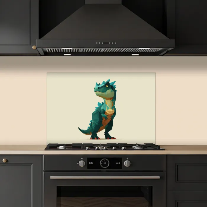 Stekels - Dino - Blauw - Gespierd keuken achterwand spatscherm klein -sfeer1