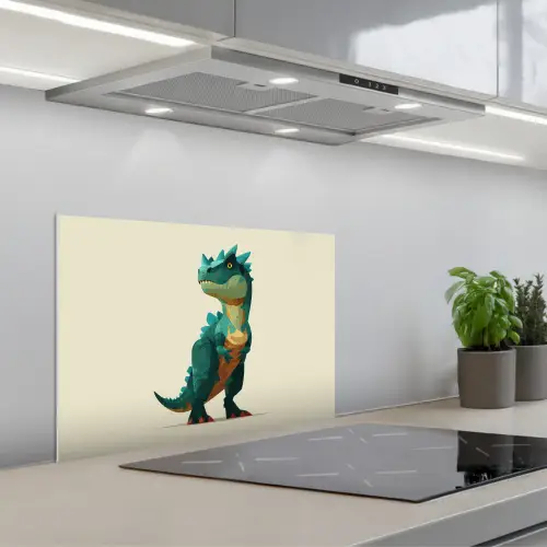 Stekels - Dino - Blauw - Gespierd keuken achterwand spatscherm klein -3d_schuin
