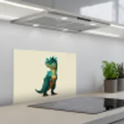 Stekels - Dino - Blauw - Gespierd keuken achterwand spatscherm klein -3d_schuin