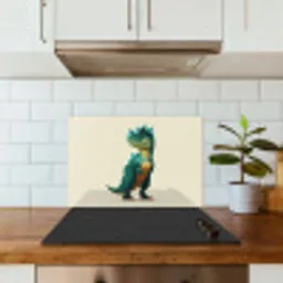 Stekels - Dino - Blauw - Gespierd keuken achterwand spatscherm klein -sfeer2