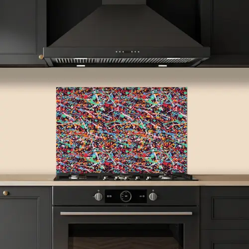 Spat - Abstract - Waterverf - Multi keuken achterwand spatscherm klein 900 -sfeer1