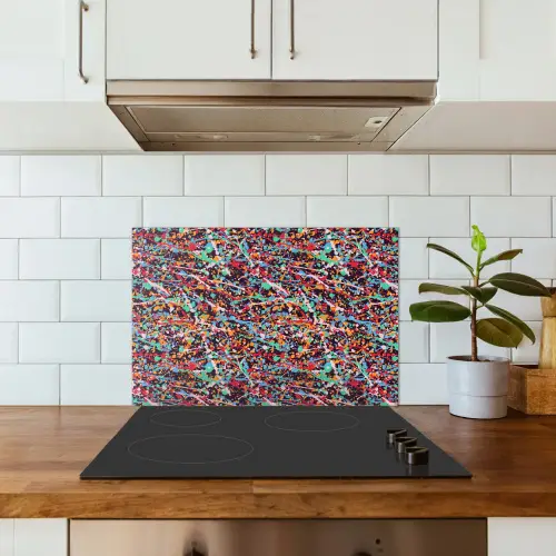 Spat - Abstract - Waterverf - Multi keuken achterwand spatscherm klein 900 -sfeer2