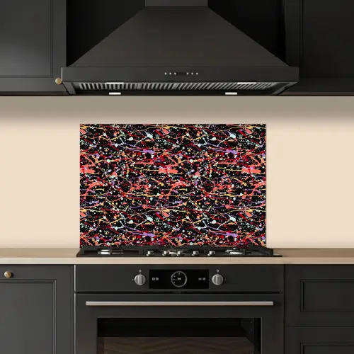Spat - Abstract - Waterverf - Zacht keuken achterwand spatscherm klein 900 -sfeer1