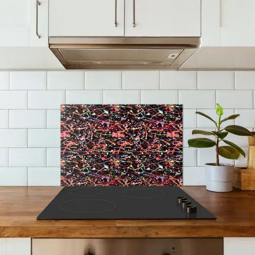 Spat - Abstract - Waterverf - Zacht keuken achterwand spatscherm klein 900 -sfeer2